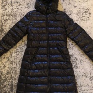 Moncler Black Puffer Long jacket detachable hood